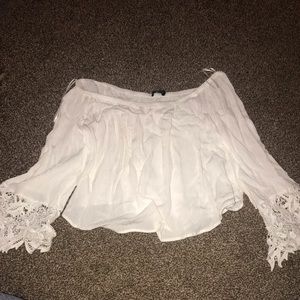 Off shoulder white crop top